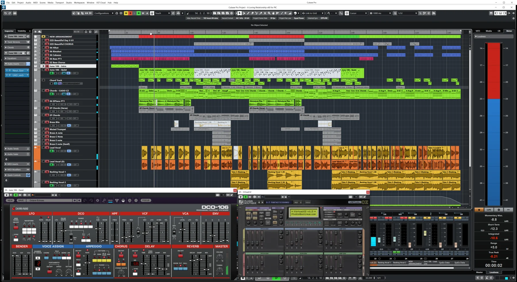 Sync arrangement view for A Loving Relationship
