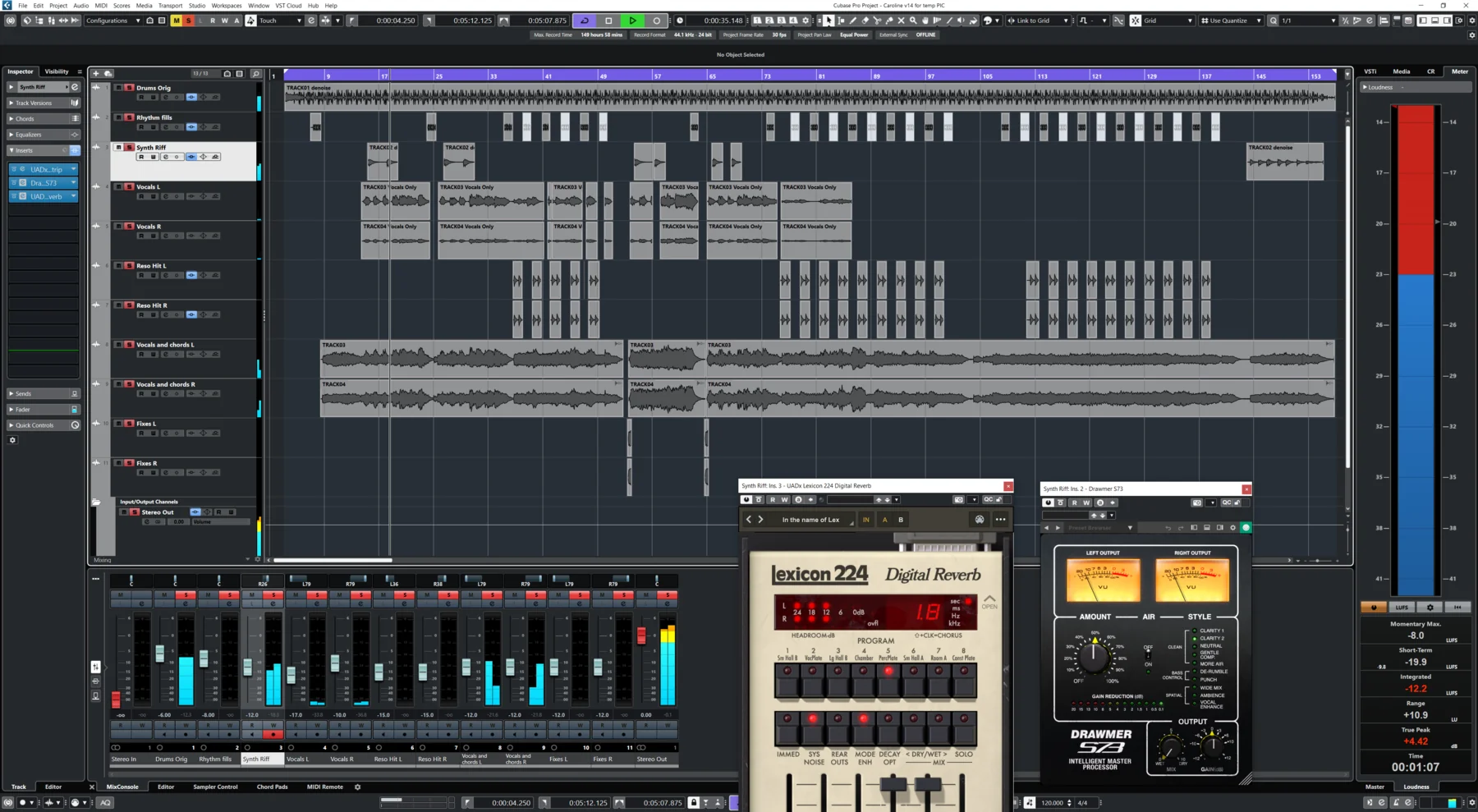 Sync arrangement view for Caroline