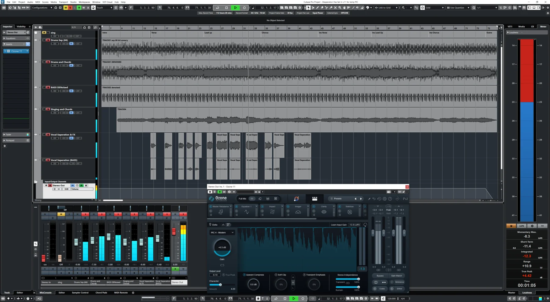 Sync arrangement view for Desperation Has Set In