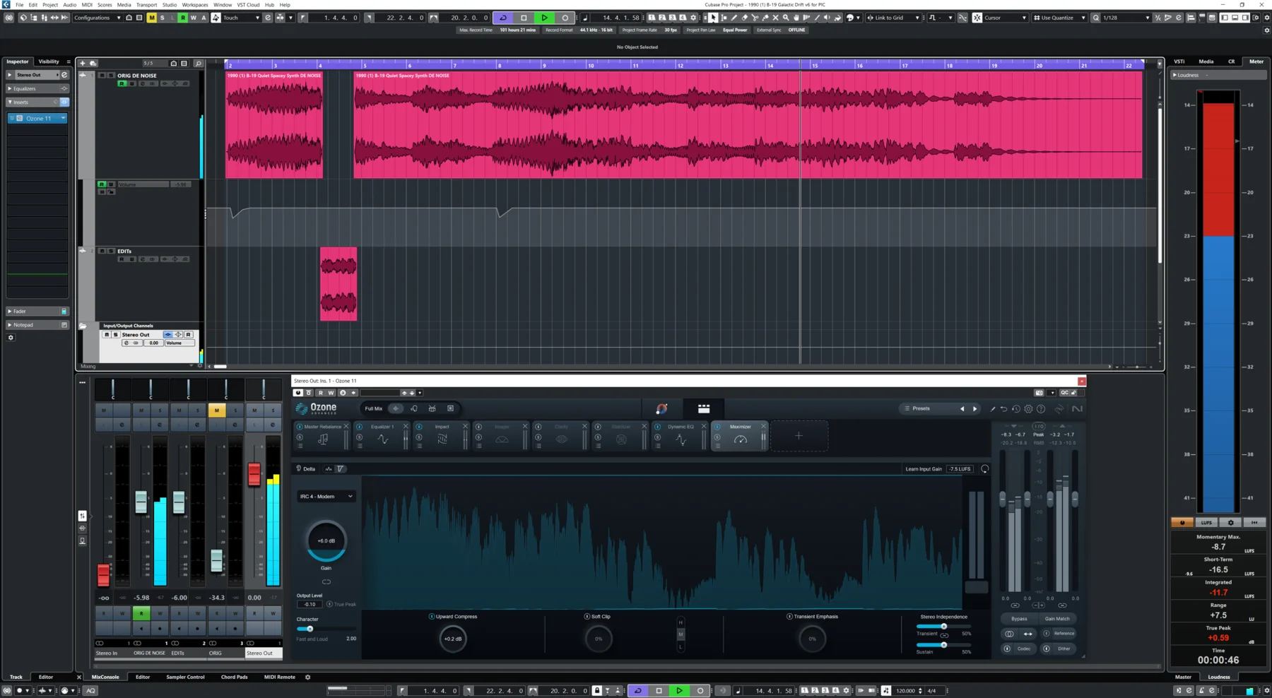 Sync arrangement view for Galactic Drift