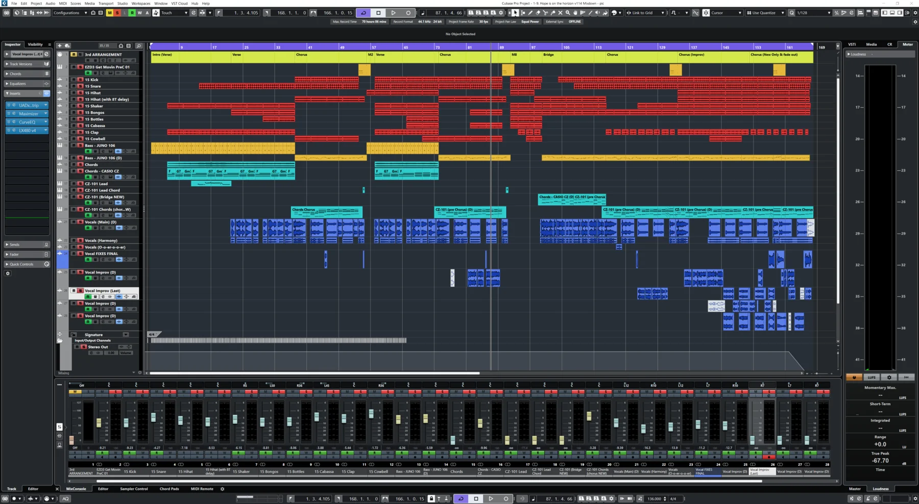 Sync arrangement view for Hope Is on the Horizon