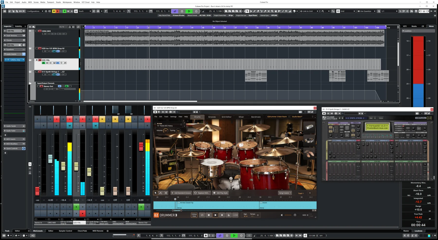 Sync arrangement view for Let Me Run It Down to You
