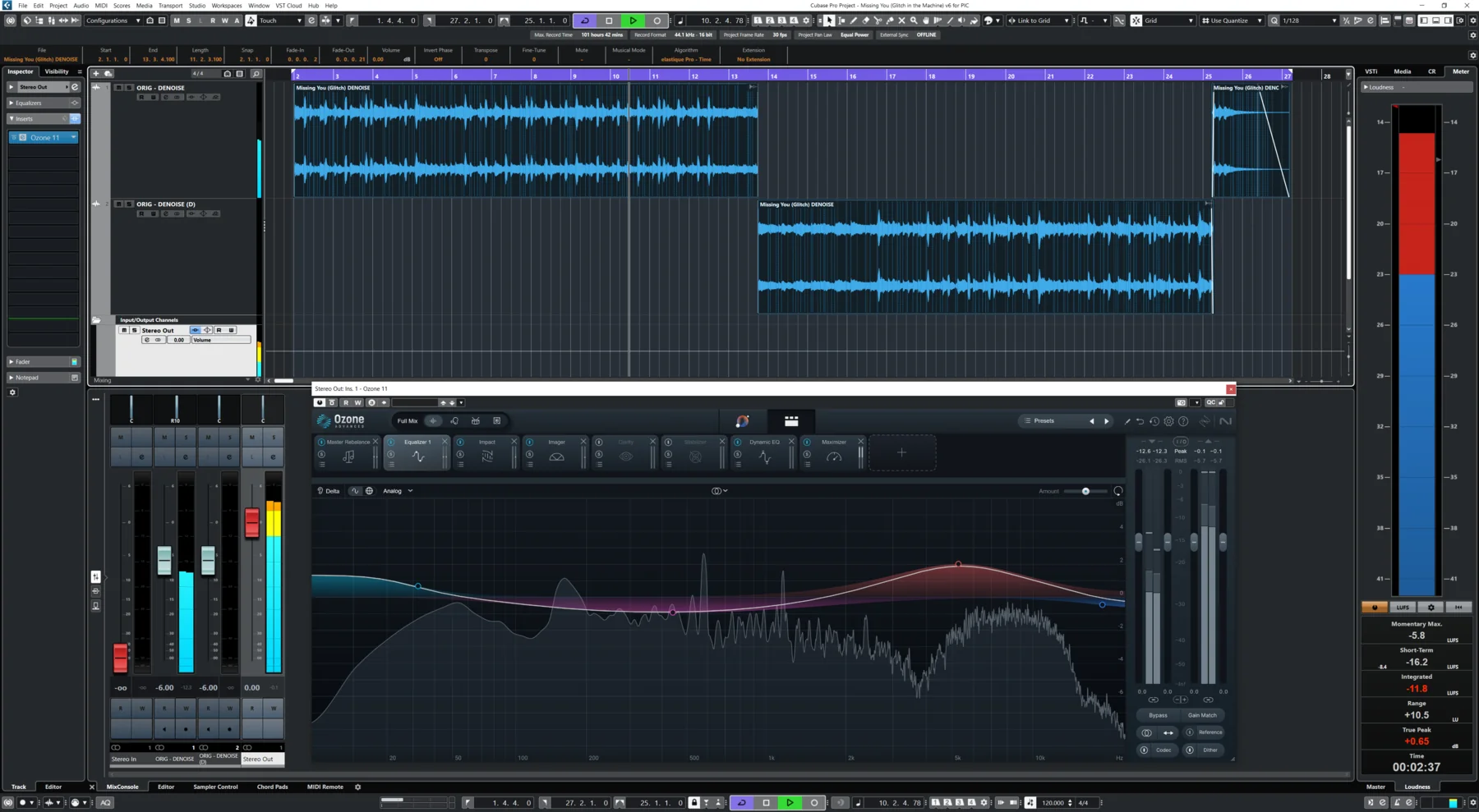 Sync arrangement view for Missing You (Glitch in the Machine)