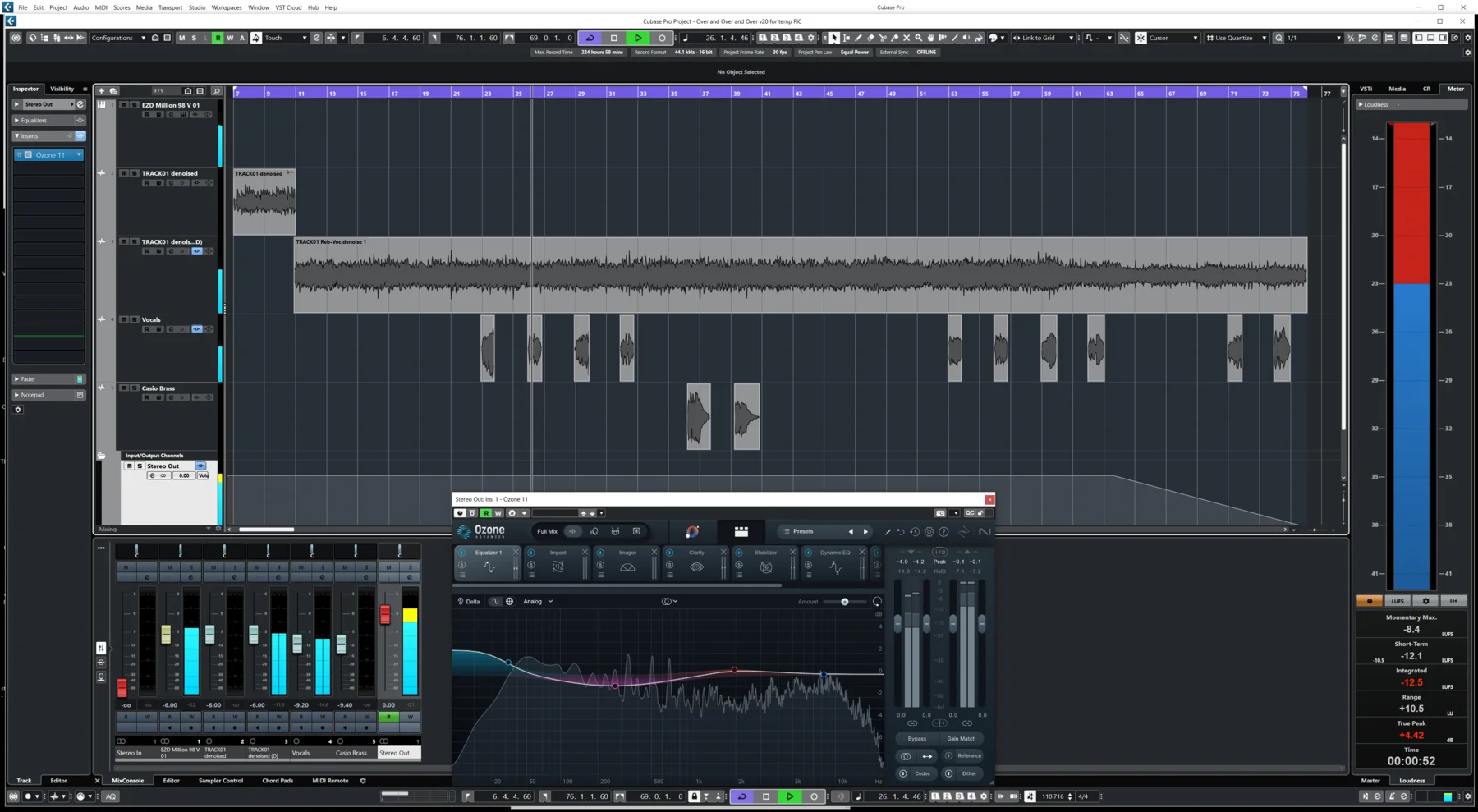 Sync arrangement view for Over and Over and Over