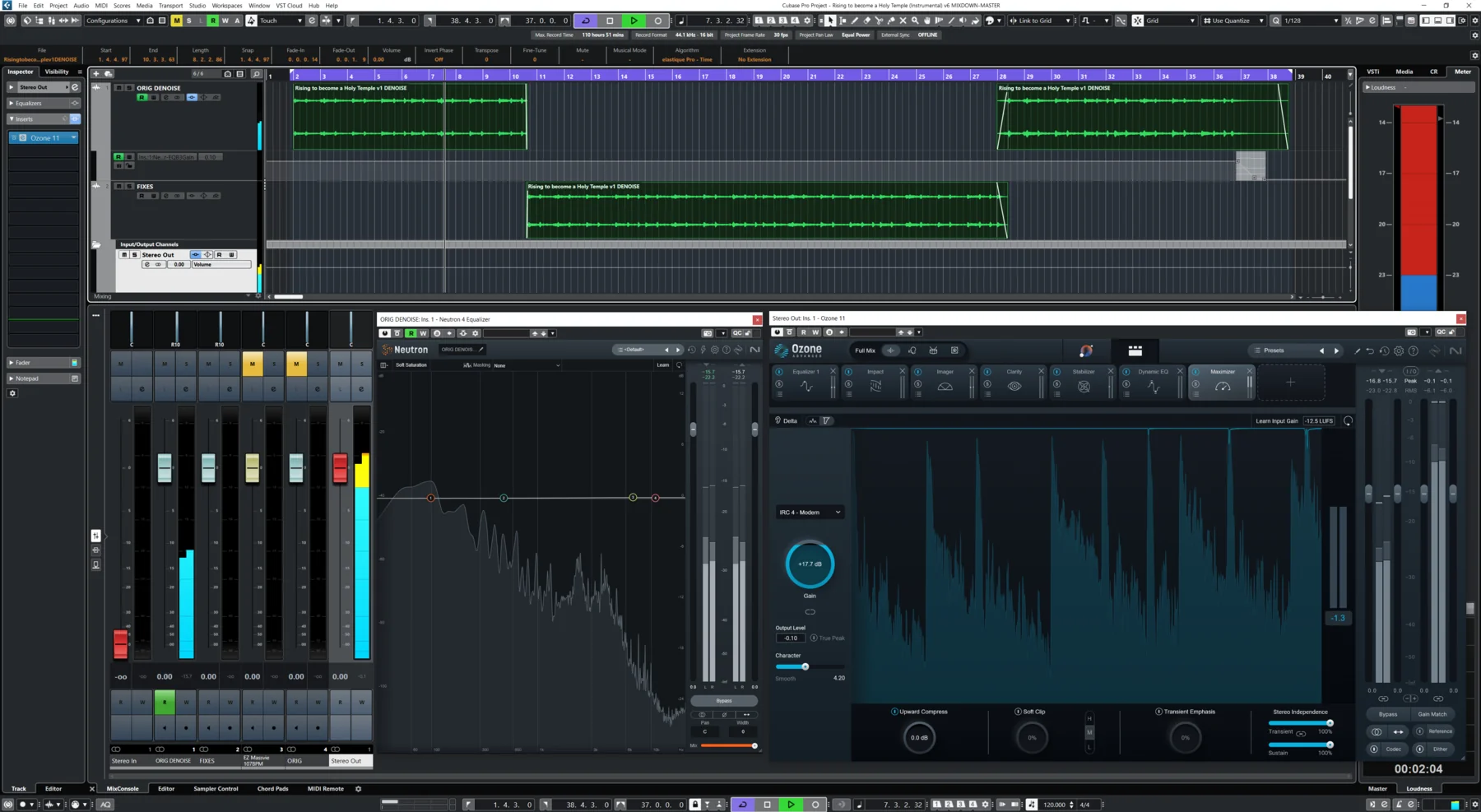 Sync arrangement view for Rising to become a Holy Temple (Instrumental)