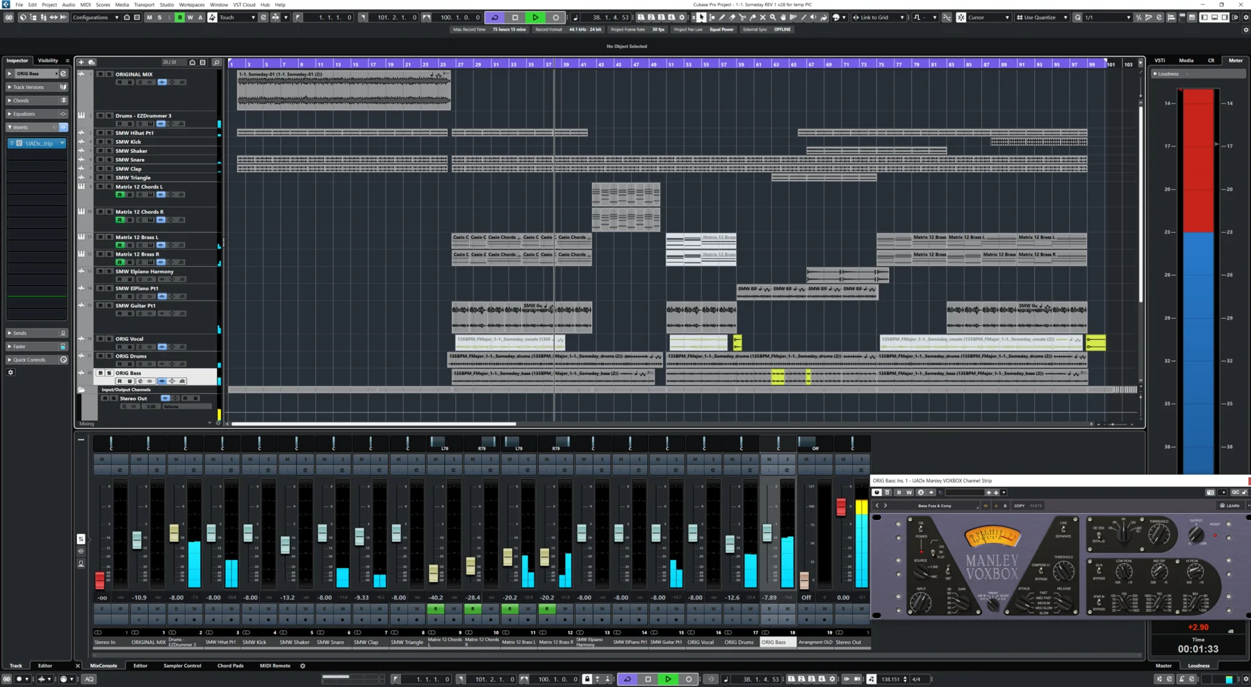 Sync arrangement view for Someday (Backing Track)
