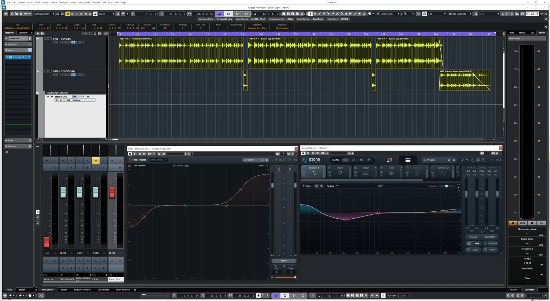 Sync arrangement view for Sunset Cop